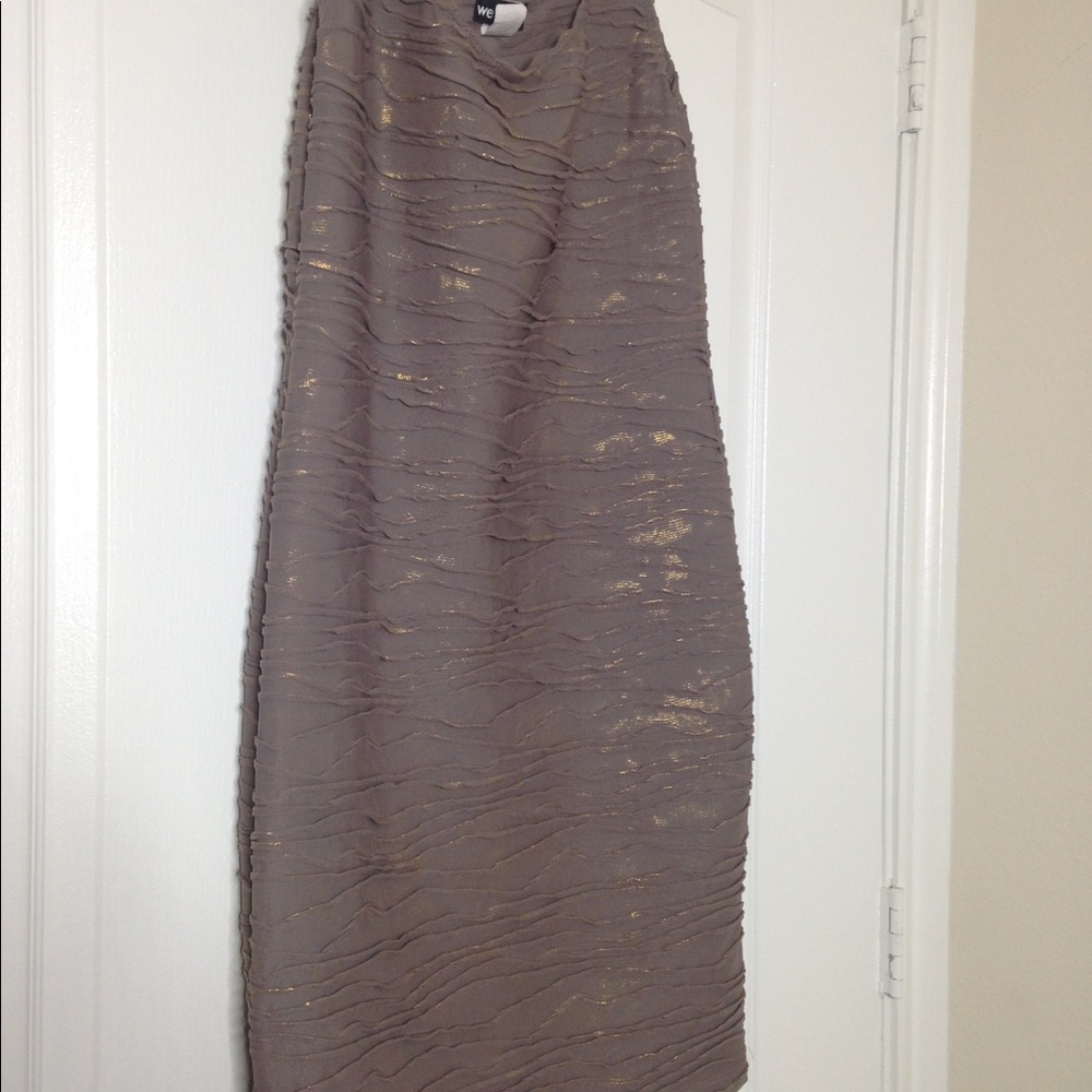 Gold and dark beige dress